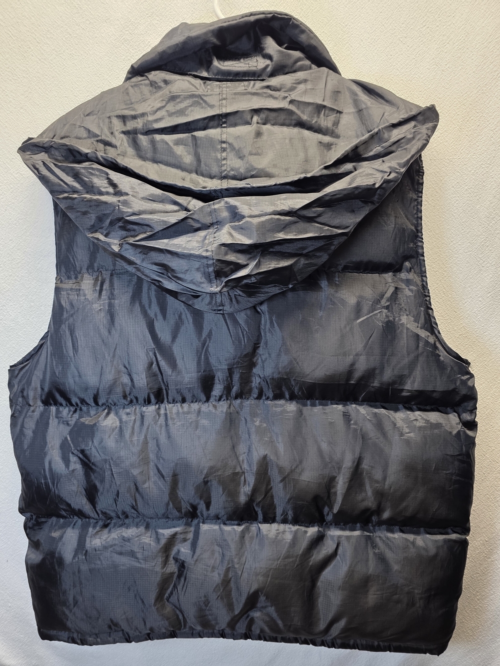 Y2K Avirex Men's Black Puffer Vest - Insulated Quilted Jacket Packable Hood LG - Picture 4 of 10